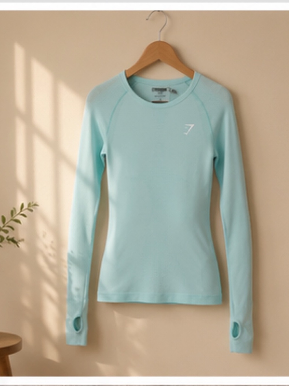 Gymshark Vital Seamless Long Sleeve Top Aqua Turquoise Size S